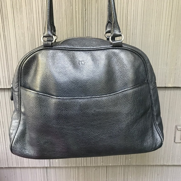 RO Black Leather Tote Purse - Picture 1 of 8